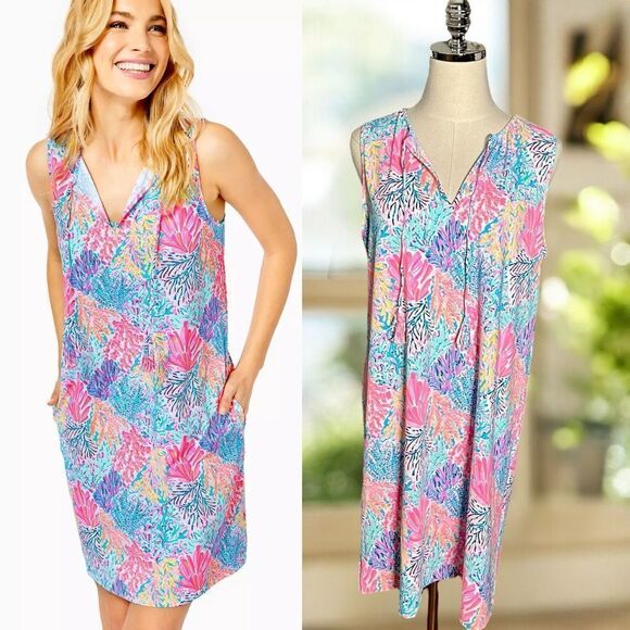 LILLY PULITZER Johana Beach Swim Dress Cover Up SPLASHDANCE - Picture 1 of 12